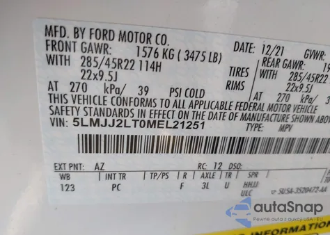 2021 Lincoln Navigator Reserve from USA, damaged, VIN 5LMJJ2LT0MEL21251